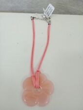 Free People We The Free Pink Hippie Choker Necklace Pink Flower Glass Pendant BN