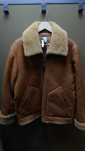 Bomber Coach reversibile leggero cammello shearling pelle di agnello taglia 52