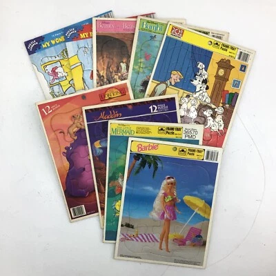 Lote de 9 BANDEJAS DE MARCOS Puzzle, Disney, Barbie, Sirenita, Rey León, Aladdin ETC Foto 1 de 4