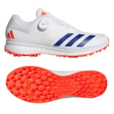 adidas 22YDS Boost Cricket Shoes Mens Adult White Red - Image 1 of 4