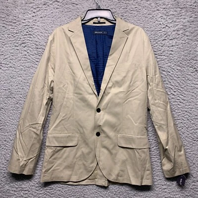Blazer Nautica Hombre Traje Chaqueta Pequeña Beige Playa Bronceado Arena 2 Botones Foto 1 de 4