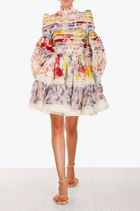 Vestido IMMERMANN País de las Maravillas Calado Manga Larga Mini AU 3: Empalmado Multi Floral - Imagen 1 de 9