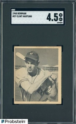 1948 Bowman SETBREAK #37 Clint Hartung New York Giants RC Rookie SGC 4.5 VG-EX+ - Image 1 of 2