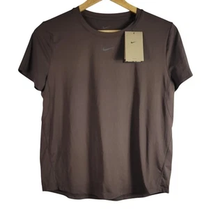 Nike One Dri-Fit Training Top Brown Small Short Sleeve Logo Moisture Wicking NWT - Picture 1 of 9