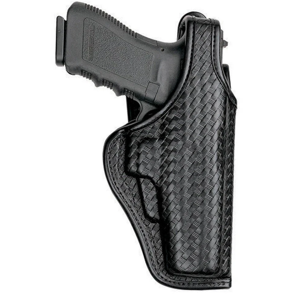 Bianchi 22051 Defender II Duty Holster Black Plain Faux Leather LH for Glock 17