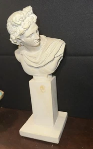 Vintage Statua Busto Greco Apollo 11,5 Resina Fusa Testa Statuina Dio Romano Firmata 86’ - Foto 1 di 15