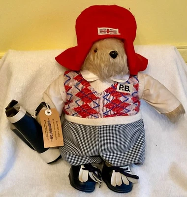PADDINGTON TEDDY BEAR   1981    Gabrielle Design Golfer - Image 1 of 4