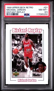 PSA 8.5 1999-00 Upper Deck Michael Jordan Distant Replay #D1 RC Rookie Card - Picture 1 of 2