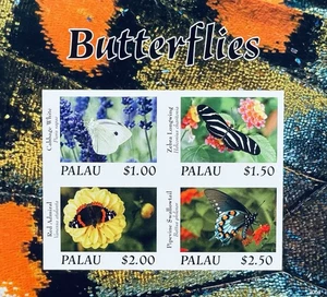 PALAU BUTTERFLY IMPERF STAMPS SHEET MNH 2020 WILDLIFE INSECT FAUNA BUTTERFLIES - Picture 1 of 1