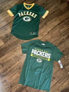 Lote 2 Camiseta Jersey Green Bay Packers Jóvenes Niños M 10-12 NFL (P) Nueva - Imagen 1 de 9