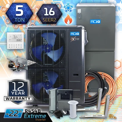 Kit de sistema de aire central multiposicional inversor bomba de calor ACiQ EXTREME de 5 toneladas Foto 1 de 4