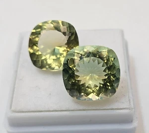 9-10 Ct Bi-Colour Tourmaline Cushion Cut Natural Pair Certified Gemstone KH901 - Picture 1 of 6