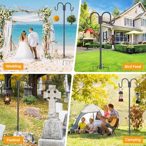 94" Height Poles Shepherd Double Hooks Sturdy hanging flower basket bird feeder - Picture 1 of 9