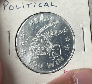 Ficha de aleta demócrata republicana cabezas/colas políticas KH L2 - Imagen 1 de 2