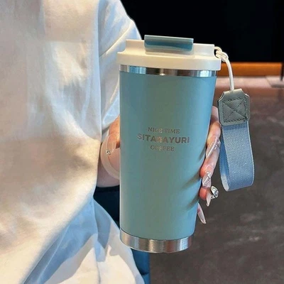 304 Stainless Steel Coffee Water Cup TPR Filter Tea Bottle  Women - Image 1 of 4