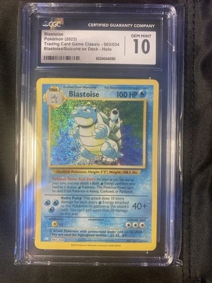 Blastoise CLB 003/034  Holo - English 2023 Trading Card Game Classic - CGC 10 - Image 1 of 2