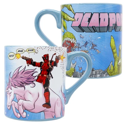 Deadpool Best Mug Ever! Unicorn-Styled 14 Ounce Ceramic Mug Blue - Image 1 of 4