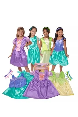 Baúl de vestir princesas Disney para niñas - Rapunzel, Ariel, Tiana y Jazmín - 21... Foto 1 de 4