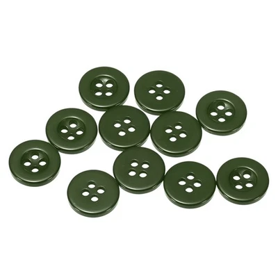 10pcs Resin Sewing Buttons 1/2" Round Flat 4-Hole Craft Buttons Dark Green - Imagem 1 de 4