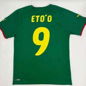 Eto'o #9 Cameroon 2010/2011 Home ORIGINAL Puma VTG Rare Soccer Jersey (M) - Picture 1 of 9