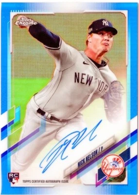 2021 Topps Chrome Rookie Auto Blue Refractors #RANN Nick Nelson Yankees 126/150 - Image 1 of 2
