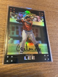 2007 Topps Chrome REFRACTOR Carlos Lee #26 Houston Astros Baseball Card (f)