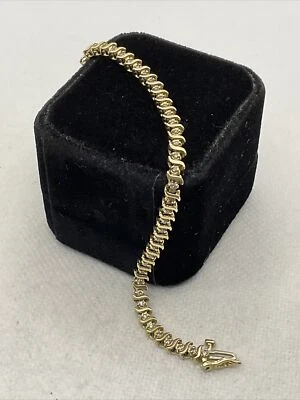 Solid 14K Yellow Gold 0.75TCW Diamond TENNIS Ladies Bracelet 7.5” long 8.9gr. - Image 1 of 4