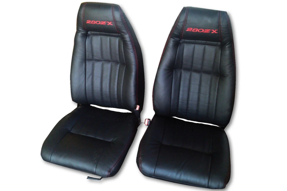 Подходит для Datsun 280ZX 1979-1983 сменные кожаные черные чехлы на сиденья с логотипом - Изображение 1 из 4