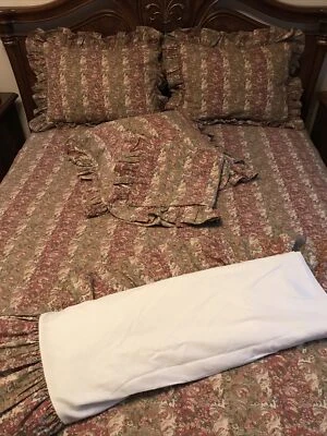 Raro! Conjunto de 6 peças de capa de edredom queen Ralph Lauren Hearthside floral mistura de linho perfeito! - Imagem 1 de 4