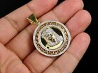 2.00Ct Lab-Created Bismark Medallion Pendant 14K Yellow Gold Plated Silver