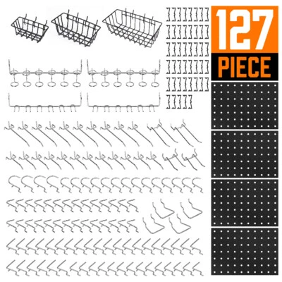 Pegboard Hooks Assortment Basket Pegboard Pack Pinboard Rack Organizing Tool 127 - Image 1 of 4