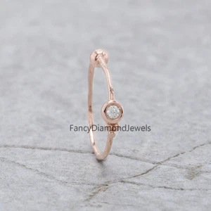 Natural Round White Diamond Nose Ring 14K Rose White Yellow Gold Nose Ring KD979 - Picture 1 of 11