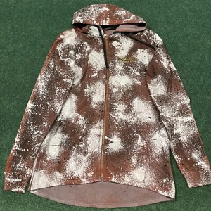 ROBIN JEANS PAINT SPLATTERED ZIP UP LOGO HOODIE XL RARE - Picture 1 of 13