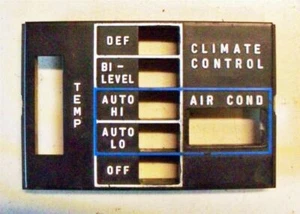 Mercedes Climate Control Push Button Faceplate C107 R107 W116 W123 '71-'80 - Picture 1 of 2