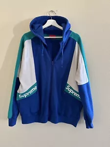 Sudadera con Capucha Supreme Colorblocked Cremallera Completa Azul Real - Talla M - Imagen 1 de 8