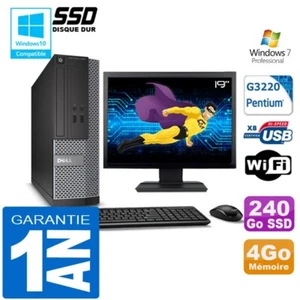 PC DELL 3020 SFF Intel G3220 RAM 4Go Scheibe 240 GB SSD Wifi W7 Bildschirm 19 " - Bild 1 von 4