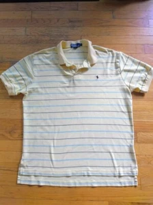 Polo by Ralph Lauren Yellow Blue Striped Polo Shirt sz Men's XL - Picture 1 of 4