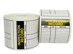 3.5"X5" Inspection Record Labels Next Service Due Date Adhesive stickers 300 P/R - Picture 1 of 5