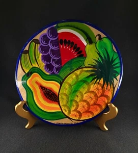 Hand-painted Mexican Folk Art Roberto Concepcion Rios Signed Wood Wall Plate - Picture 1 of 10