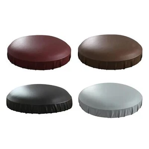 2Pcs Stool Cover PU Leather Round Seat Cushion Sleeve Elastic 14-18inch - Picture 1 of 28