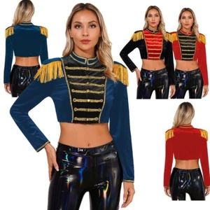Womens Steampunk Long Sleeve Crop Jacket Coat Medieval Circus Fancy Dress Up - Picture 1 of 45