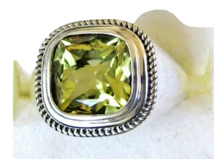 Herren Zitronenquarz Ring / Größe 14 / 925 Sterlingsilber / 4,35ct, 7,3 Gramm - Bild 1 von 6