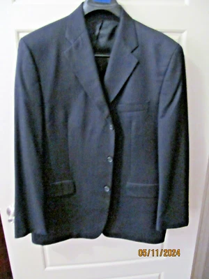 Blazer de hombre Alfani azul lana cachemir estilo 3 botones talla 44 R Foto 1 de 4
