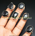 Black Onyx Gemstone Handmade Rings 5pcs Lot 925 Silver Plated Jewelry