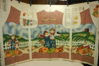 "Pumpkin Pals Vest" ©1998 Past & Presents Daisy Kingdom Fabric Panel 3640 - Image 1 of 4