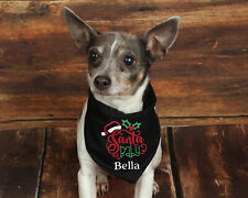 Personalized Christmas Dog Bandana, Santa Baby, Embroidered Custom Dog Scarf