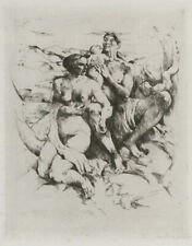 A mystery etching, it has collectors stamp on back, signed in pencil,The Bathers