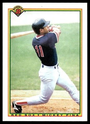 1990 Bowman #270 Mickey Pina - Boston Red Sox - Rookie - Image 1 of 2