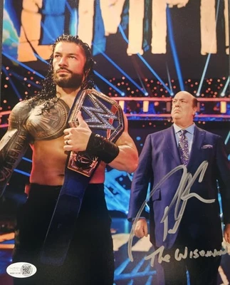 Foto metálica firmada por Paul Heyman de lucha libre WWE leyenda ECW CERTIFICADO DE AUTENTICIDAD JSA Brock Lesnar Foto 1 de 3