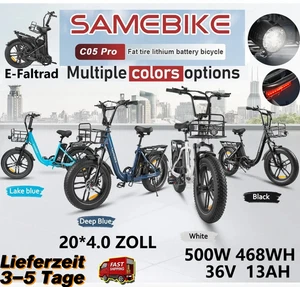 Samebike C05 PRO 20*4 Zoll E-Bike E-Mountainbike Elektrofahrrad 500W 13Ah FALTEN - Bild 1 von 38